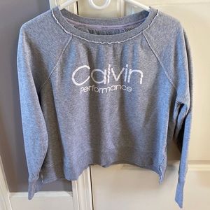 Calvin Klein women’s size large cropped sweatshirt Grey